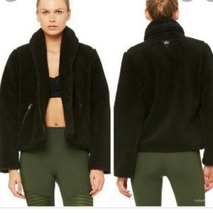 alo yoga cozy up faux fur jacket